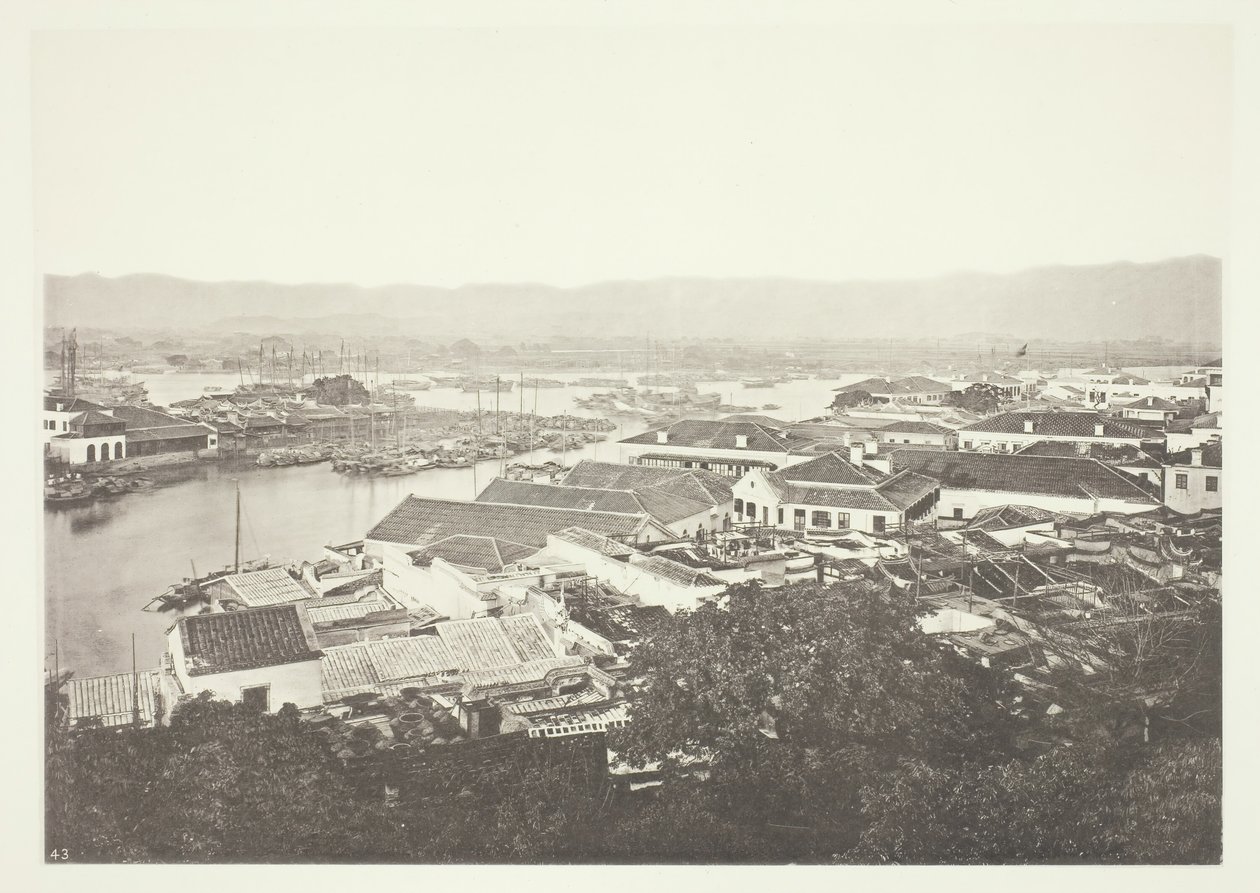 フーチョウ外国人居留地、c。 1868年。 作： ジョン・トムソン