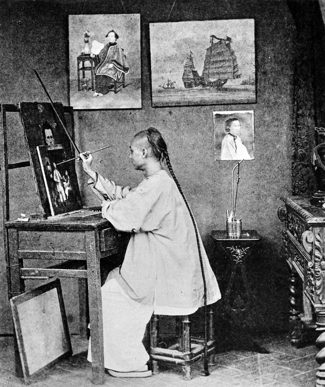 香港のアーティスト、ルンクア、1870年頃 作： ジョン・トムソン