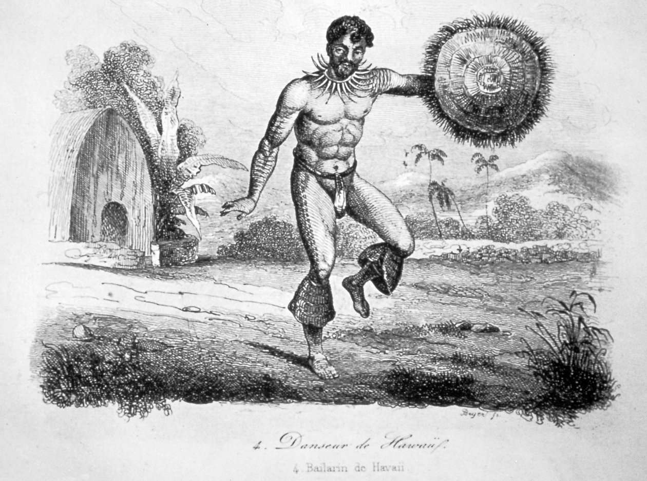 ハワイアンダンサー、c1770-1793 作： ジョン・ウェバー