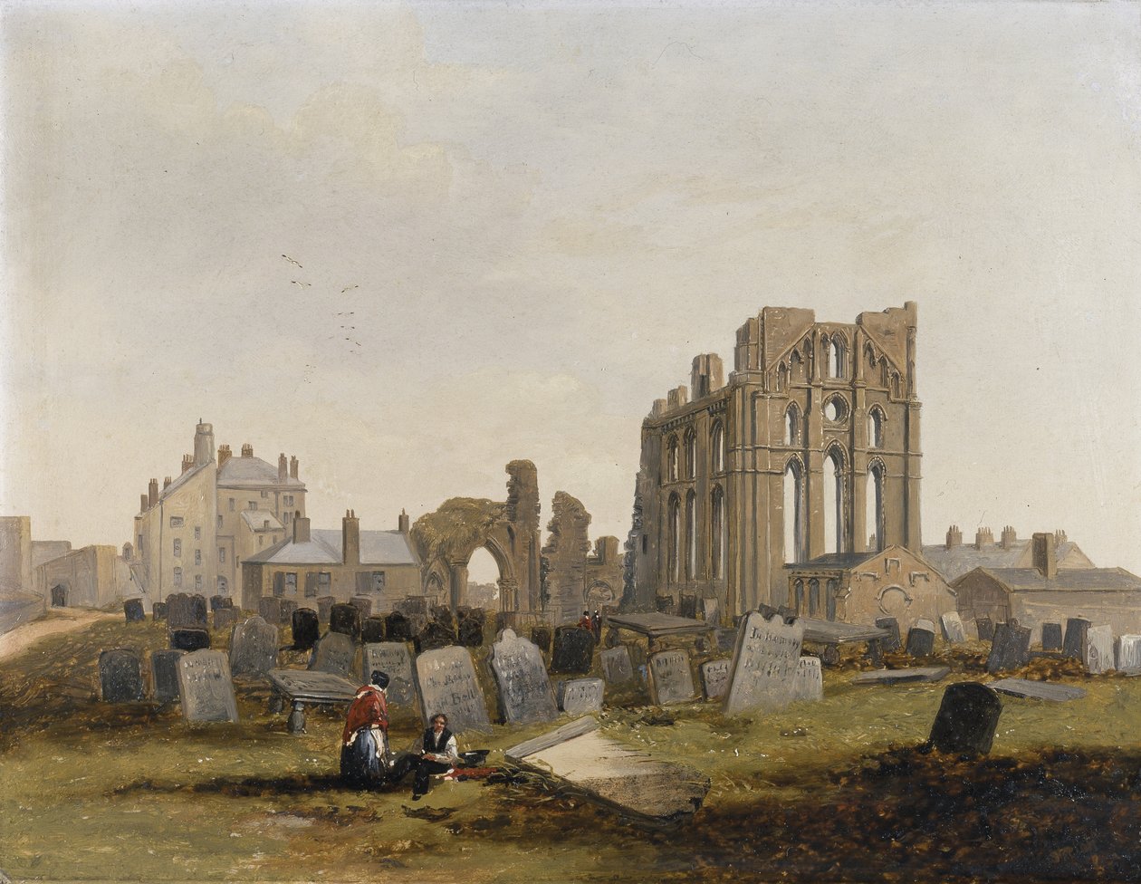 東側から見たタインマス・プライオリー（Tynemouth Priory 作： ジョン・ウィルソン・カーマイケル