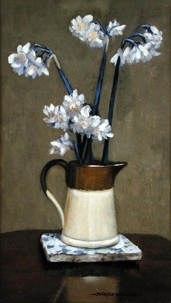A Jug of Daffodils（油彩・キャンバス） 作： ジョンソン・ヘイワード