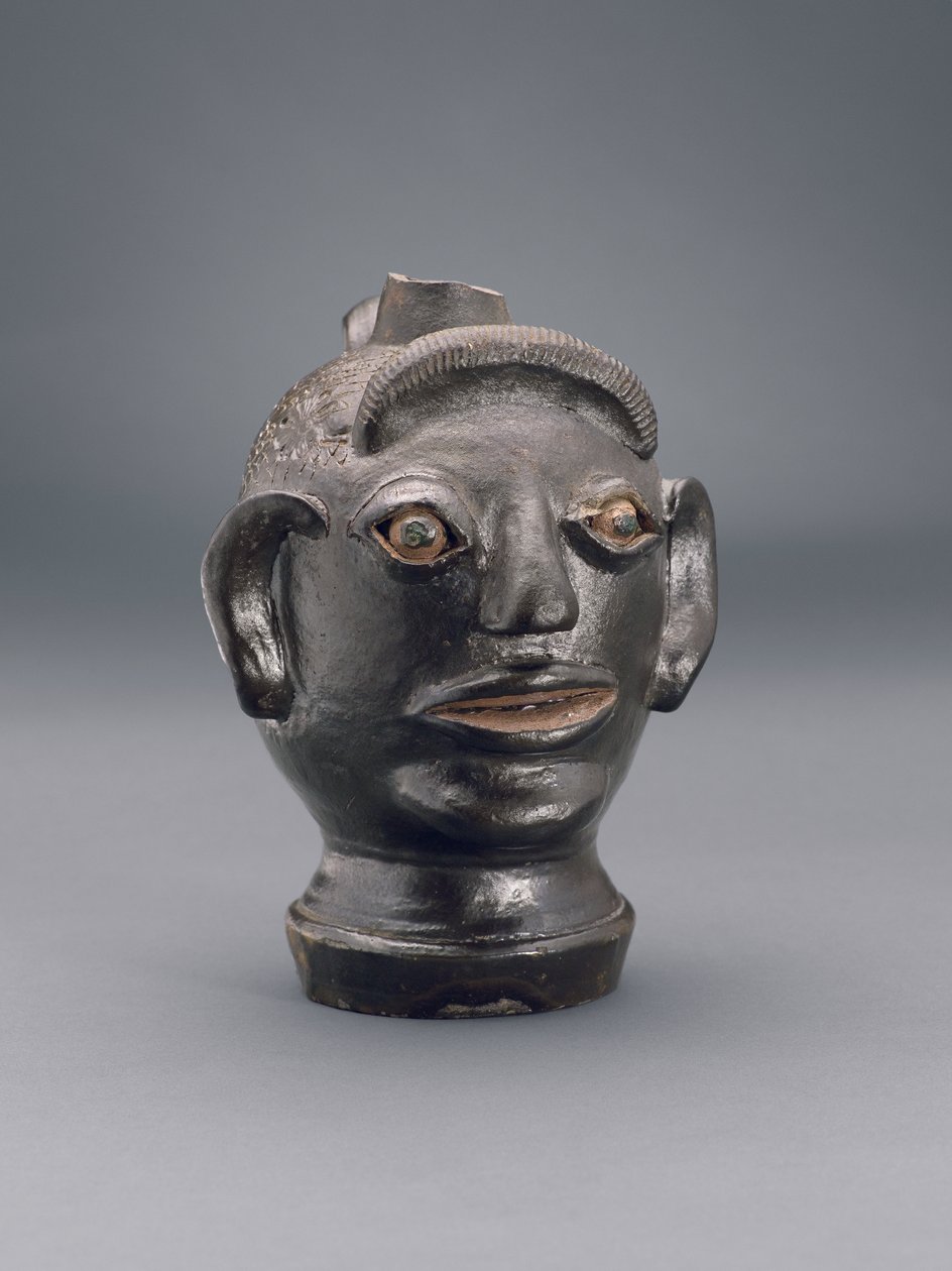 水差し（人間の頭の形）、1810-40（石器） 作： ジョナサン・フェントン