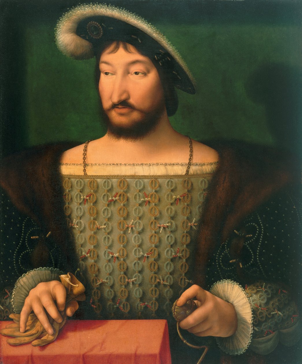 フランス王フランシス1世の肖像（ca. 1532-1533） 作： ヨース・ファン・クレーベ