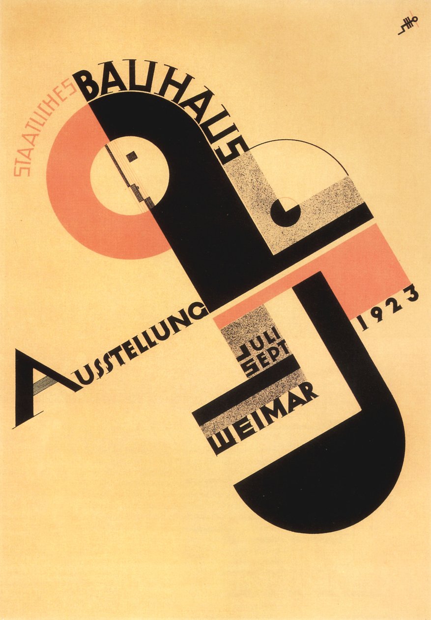 バウハウス展。ポストカード、1923年。 作： ヨースト・シュミット