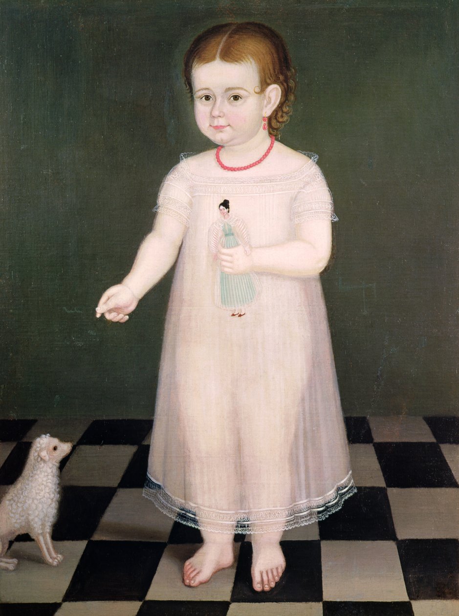 人形を持つ少女、1838 作： ホセ・マリア・エストラダ