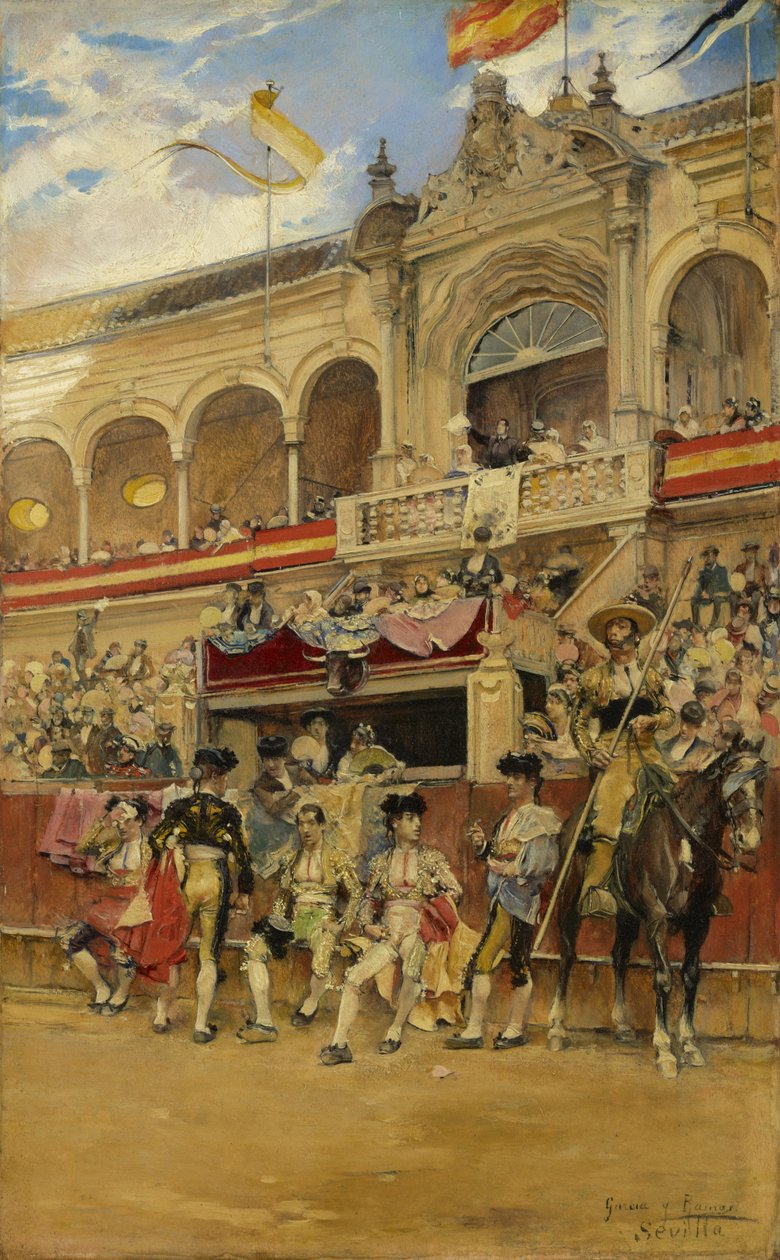 闘牛場の内部、1880年頃 作： ホセ・ガルシア・ラモス