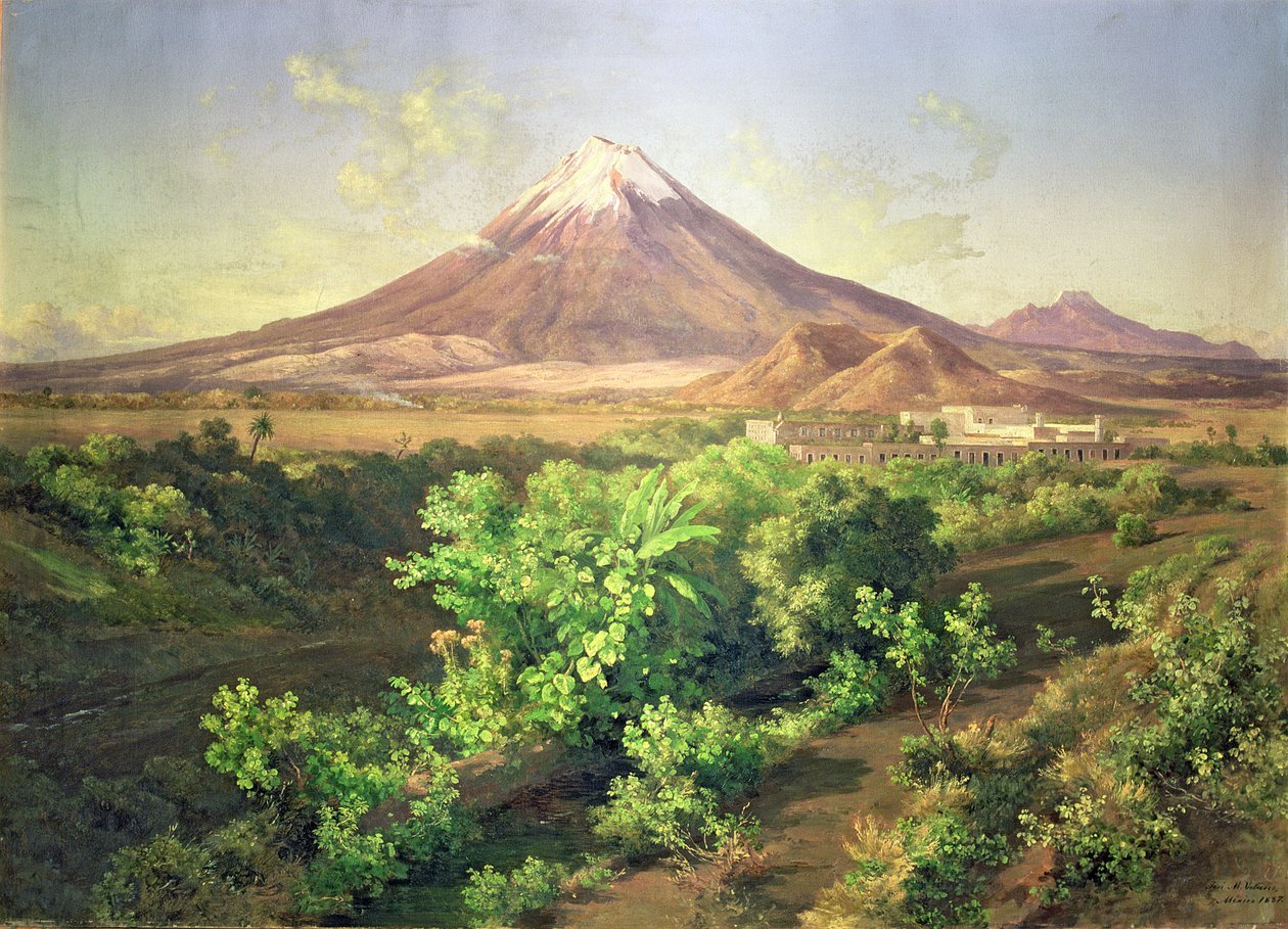 メキシコの田舎にある小さな火山 作： ホセ・マリア・ベラスコ