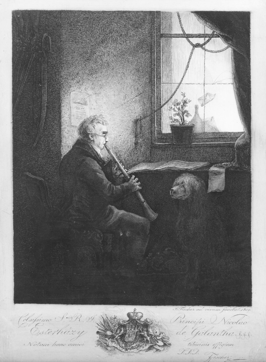 1809年、クラリネットを演奏するエステルハジー公 作： ヨーゼフ・フィッシャー
