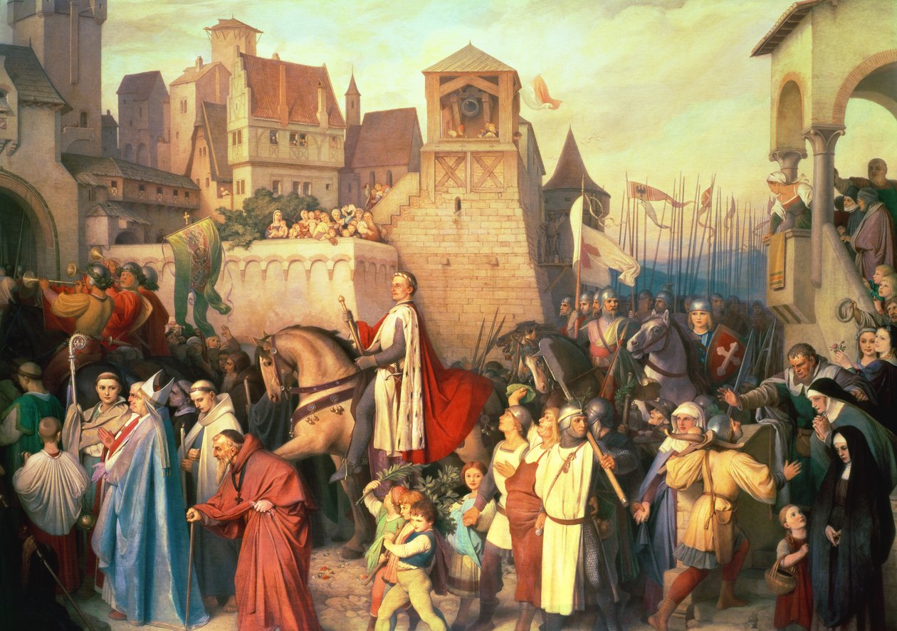栄光のレオポルド公爵（1176-1230）が十字軍からの帰還でウィーンに入る 作： ジョセフ・マティアス・トレンクヴァルト