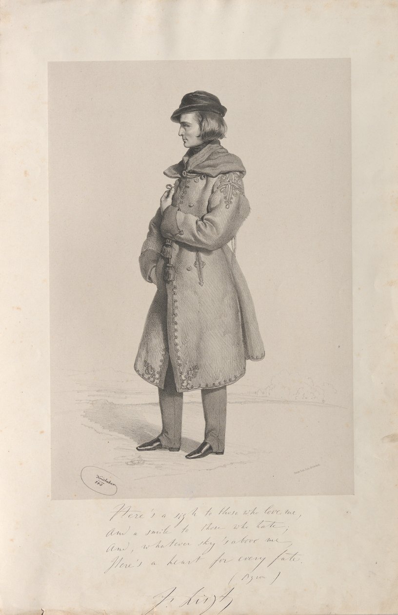 フランツ・リストの肖像 1811-1886, 1840. 作： ヨーゼフ・クリフバー
