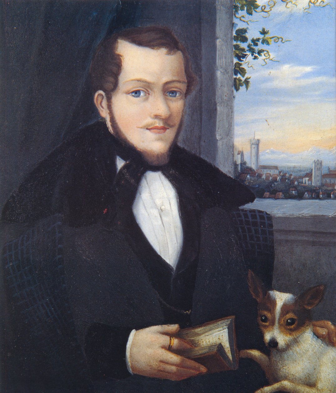 犬との自画像ジョセフバイエル 作： ジョセフ・バイエル