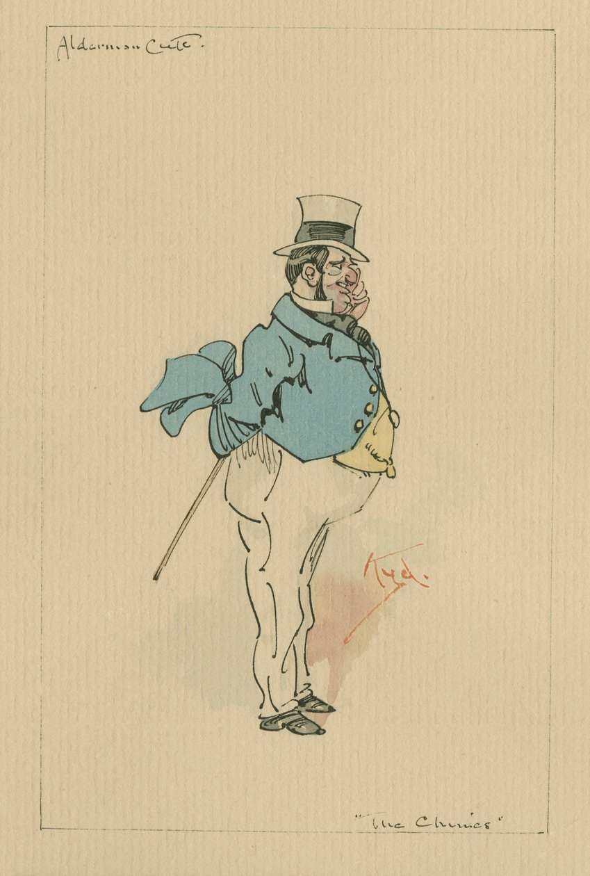 Alderman Cute-The Chimes、c.1920s（pen und ink with wc on paper） 作： ジョセフ・クレイトン・クラーク