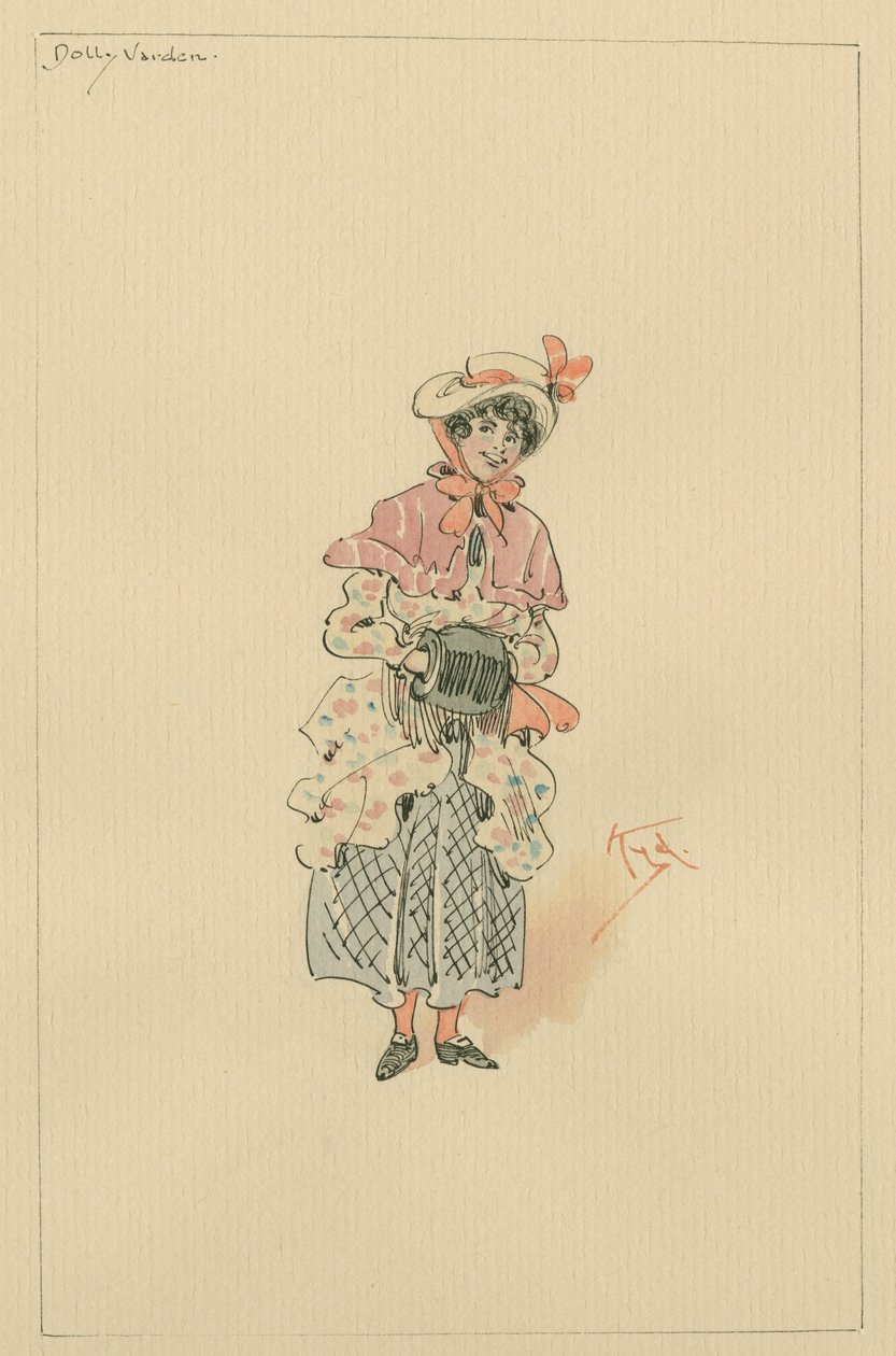 ドリーバーデン、c.1920s（紙にトイレとペンとインク） 作： ジョセフ・クレイトン・クラーク
