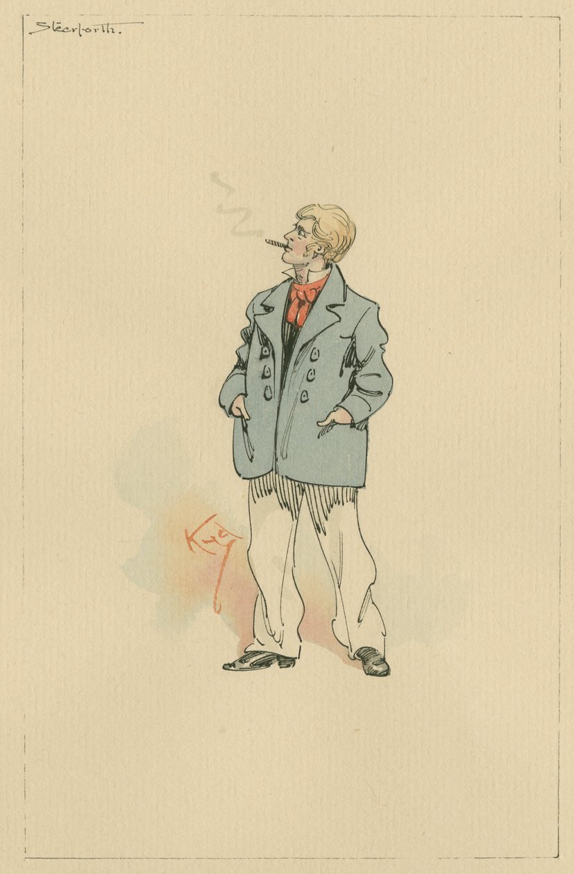 ジェームズステアフォース、1920年代（ペンとインク、紙にトイレ付き） 作： ジョセフ・クレイトン・クラーク