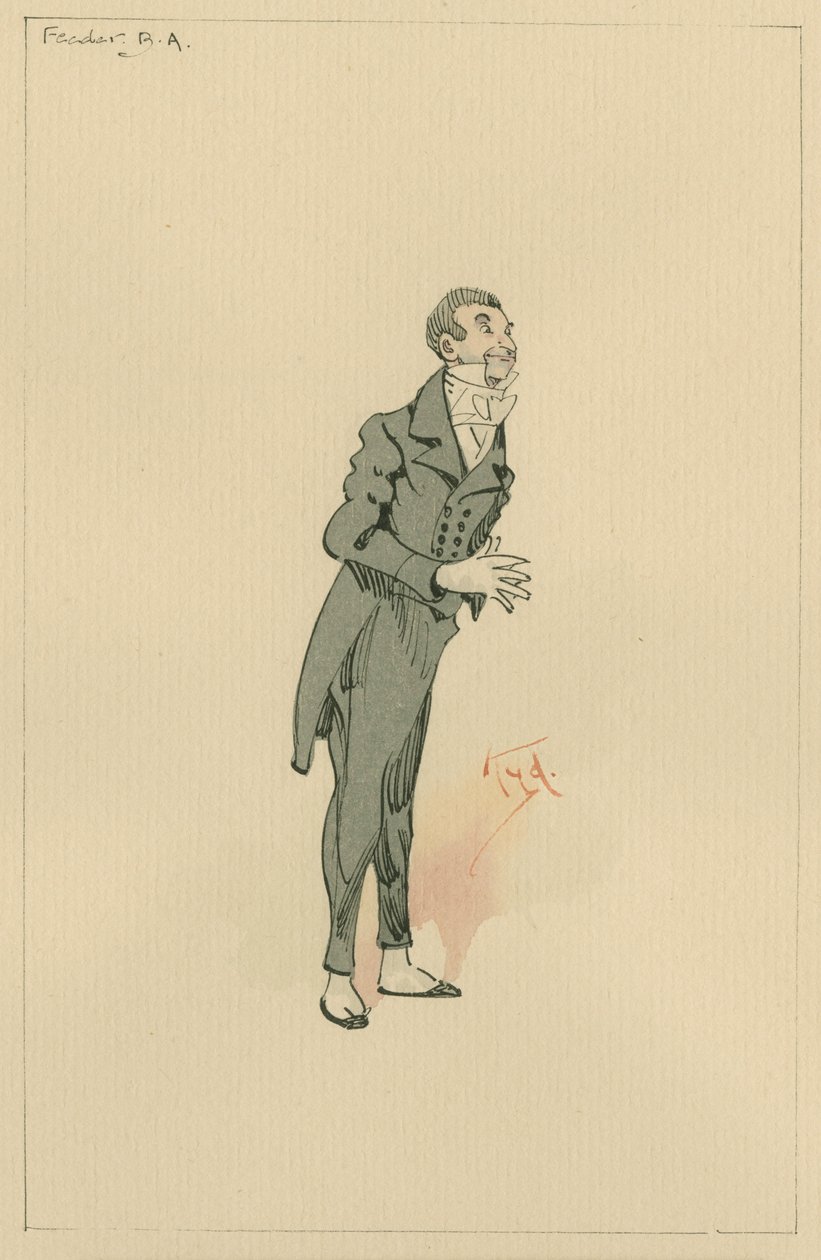 ミスターBAフィーダー、c.1920s（紙にトイレとペンとインク） 作： ジョセフ・クレイトン・クラーク