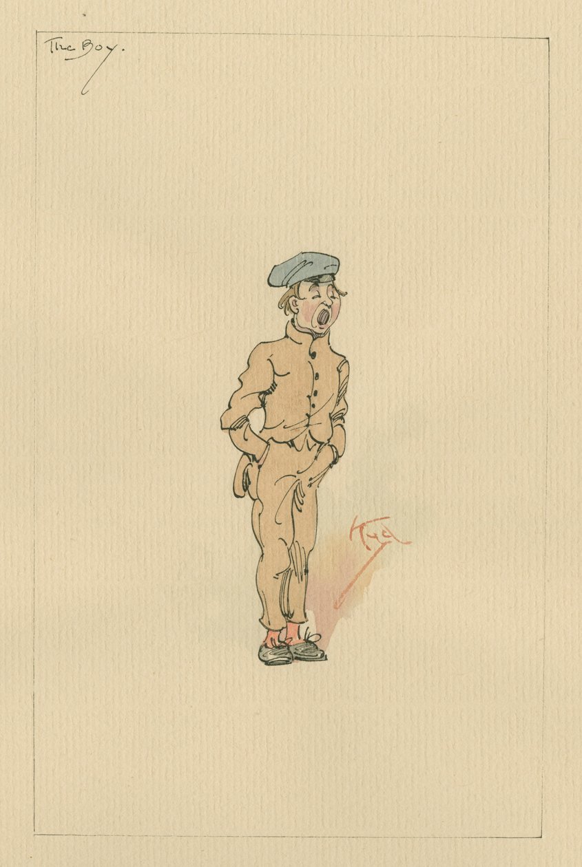 少年、1920年代（紙にトイレとペンとインク） 作： ジョセフ・クレイトン・クラーク