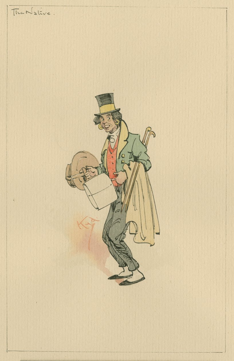ネイティブ、c.1920s（紙にトイレとペンとインク） 作： ジョセフ・クレイトン・クラーク