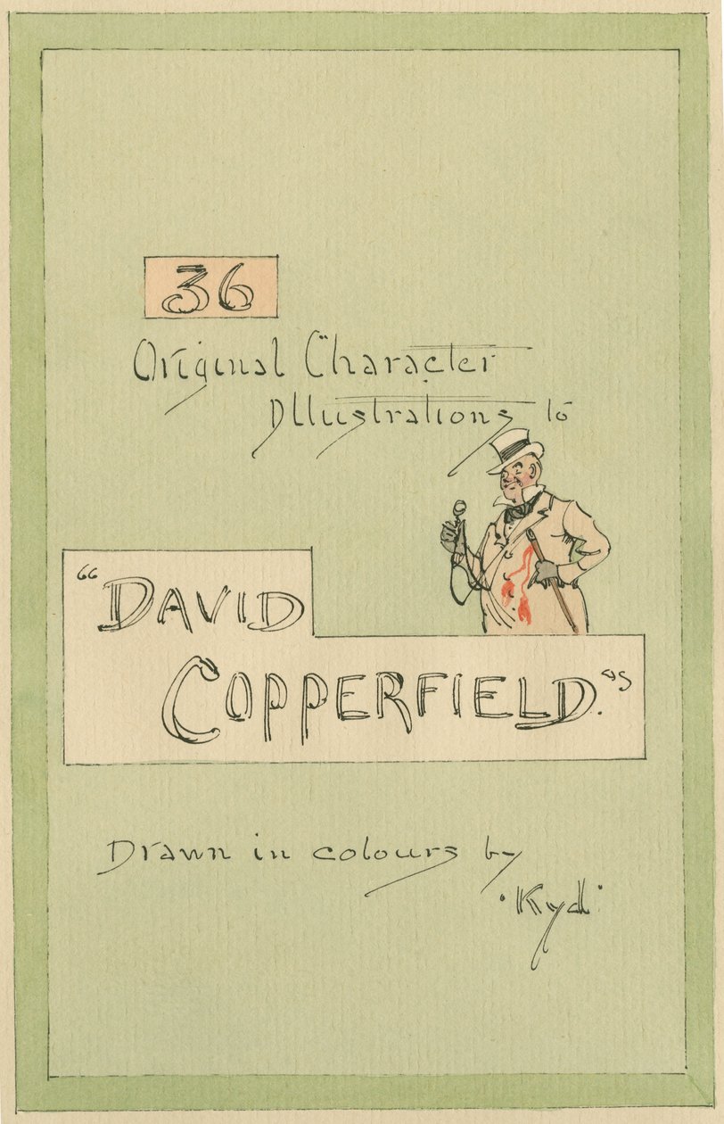 タイトルページ、「David Copperfield」のイラスト、c.1920s（紙にトイレとペンとインク） 作： ジョセフ・クレイトン・クラーク
