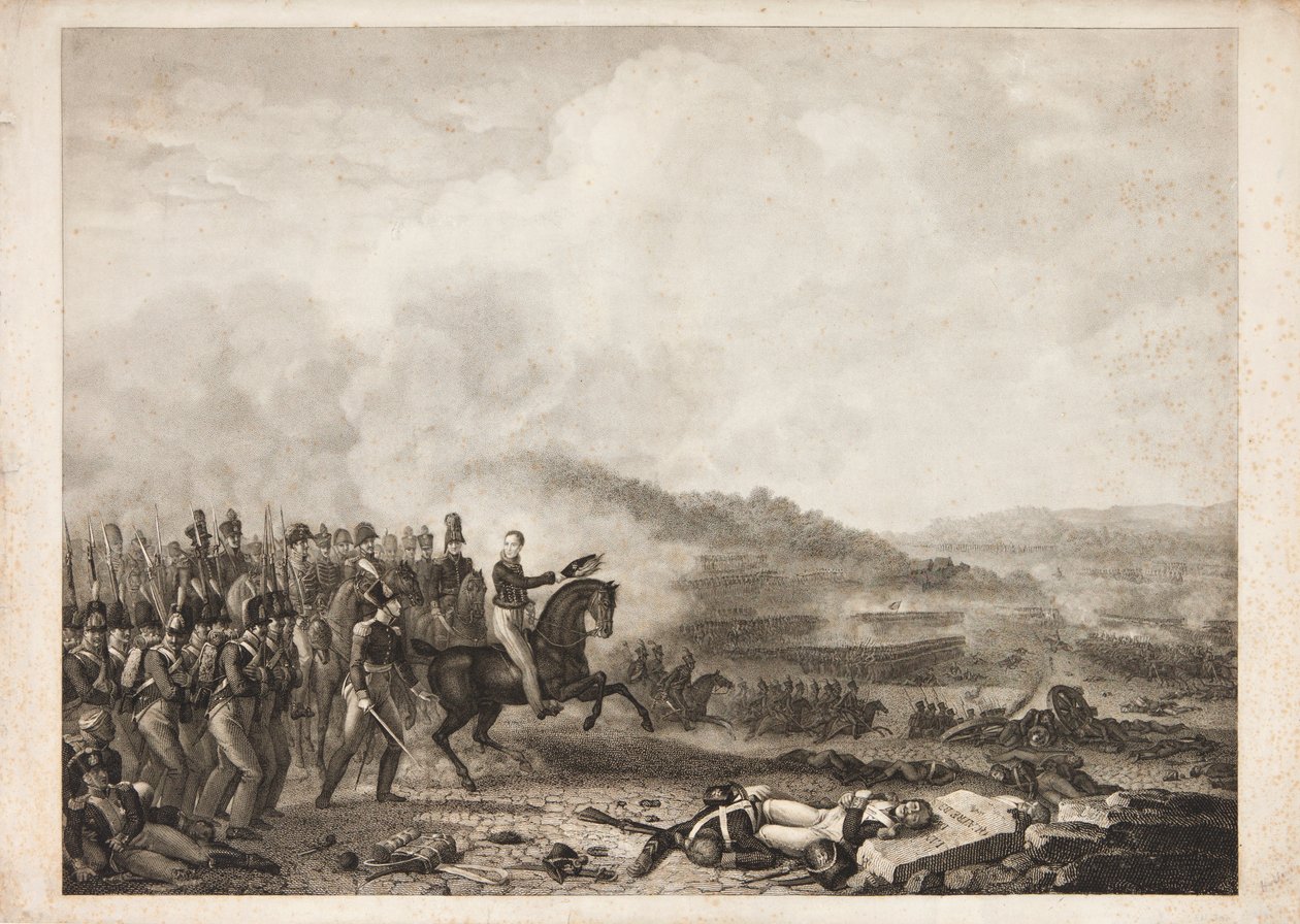 キャトルブラの戦いでのオレンジの王子、1815年 作： ジョセフ・ディオニシウス・オデヴァーレ