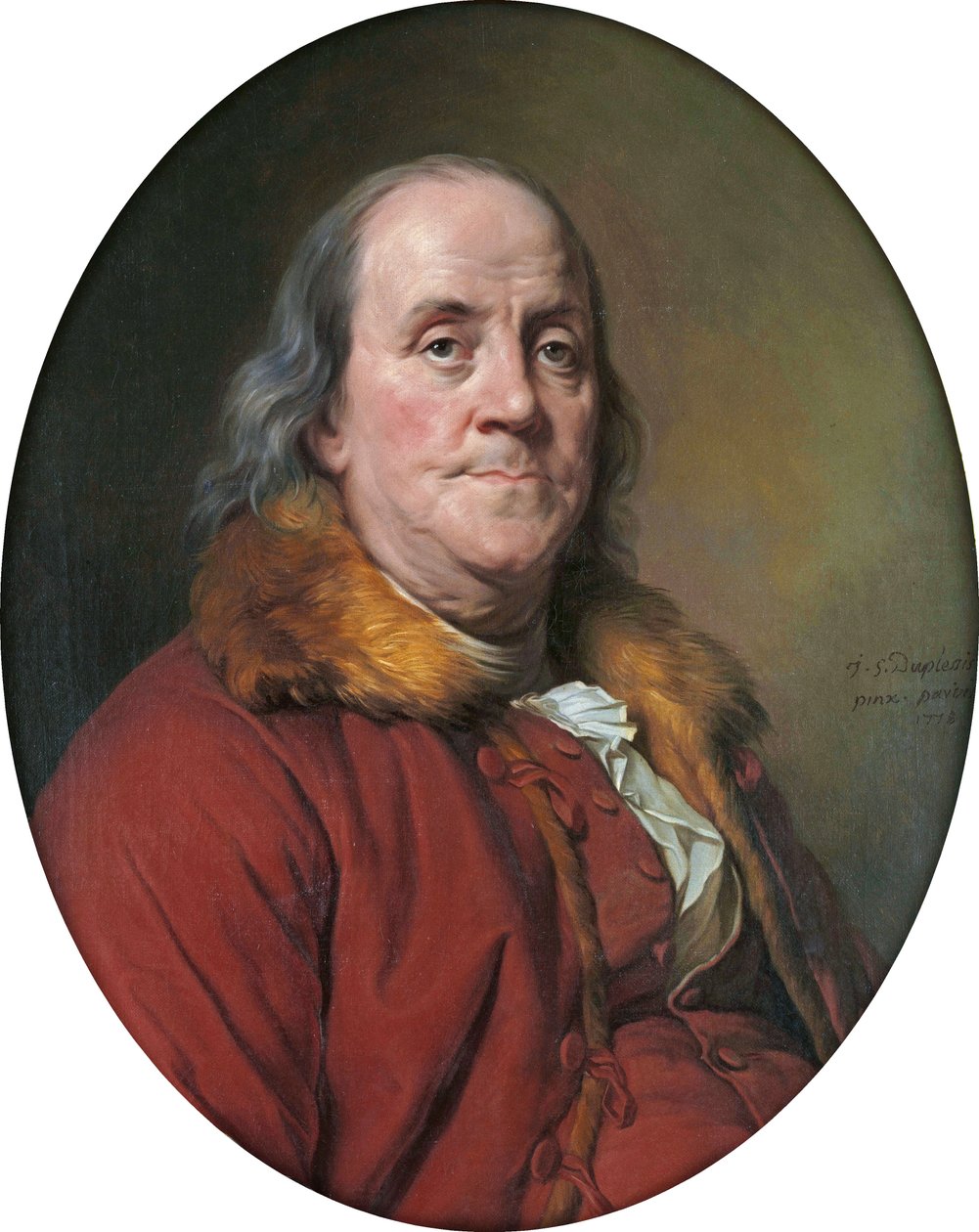 ベンジャミン・フランクリンの肖像（1706-1790） 作： ジョセフ・シフレッド・デュプレシス