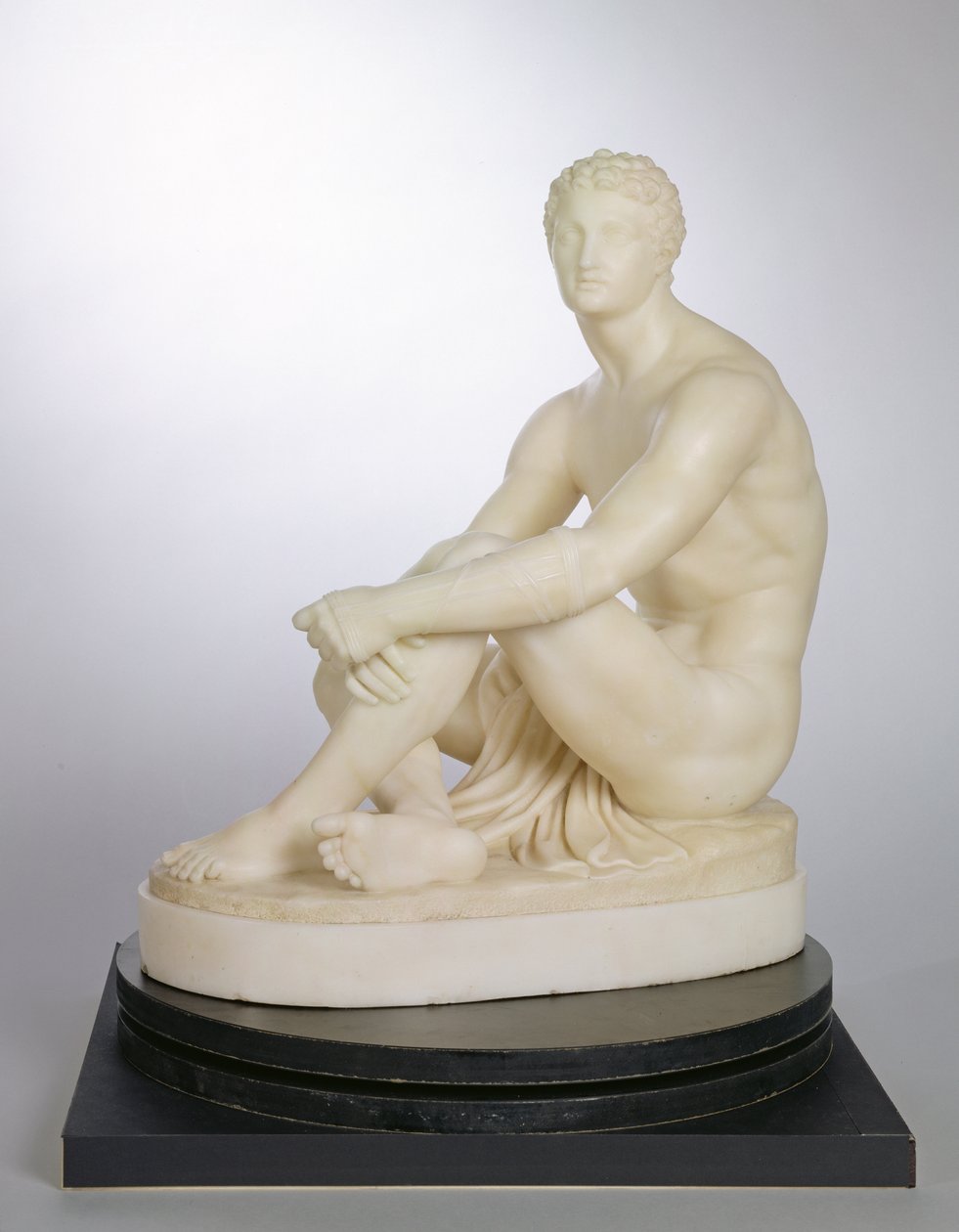 彼の番を待っているギリシャのボクサー、c.1838（大理石） 作： ジョセフの神