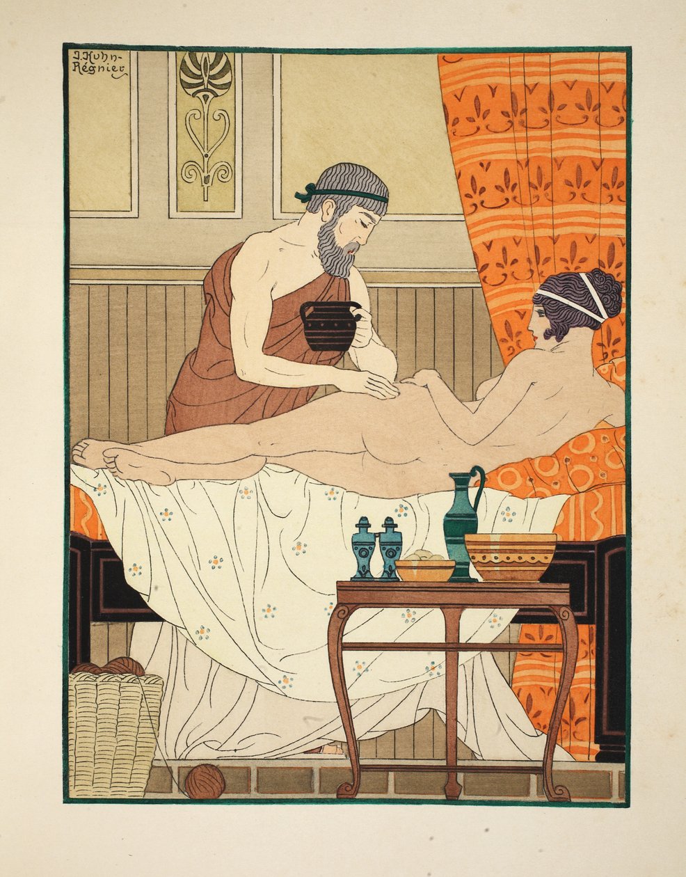 1934年の「ヒポクラテスの作品」のイラストによる白いエジプトの香水のヒップへの応用 作： ジョゼフ・クーン・レニエ
