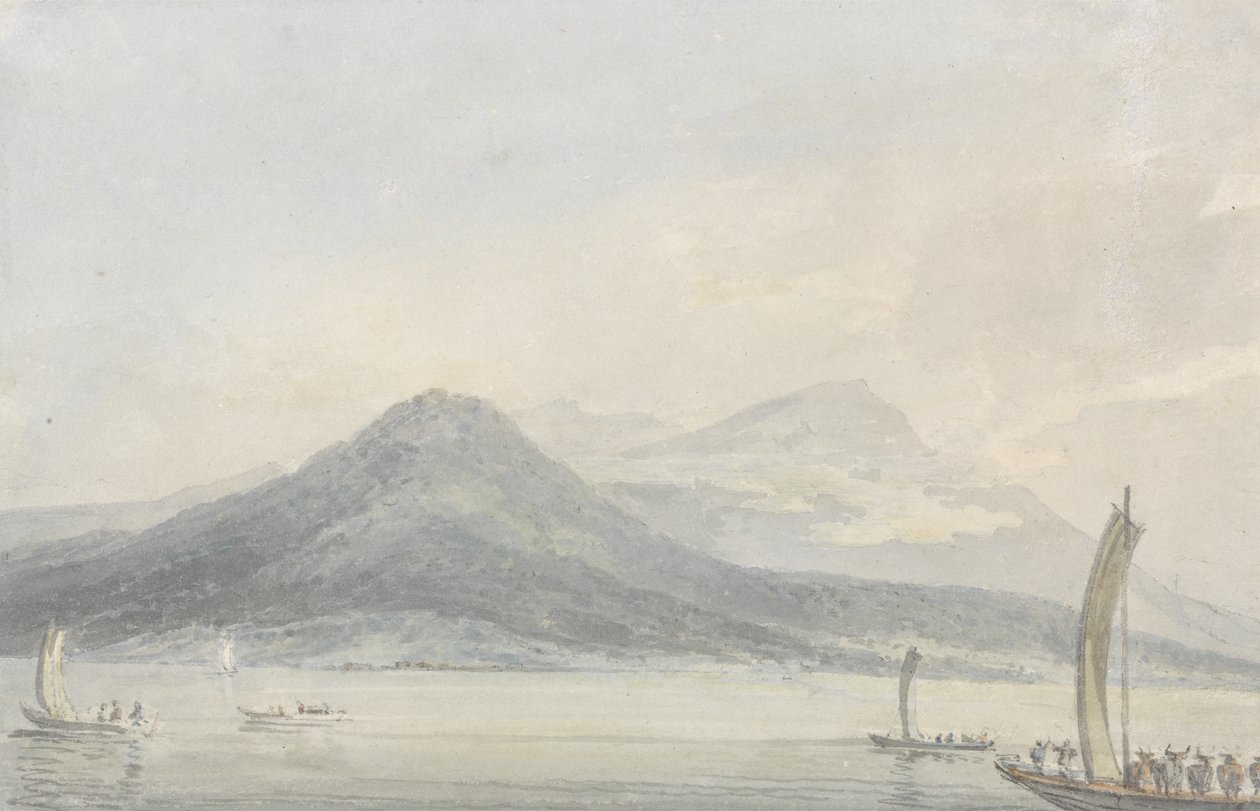 Isola Borromenaのマッジョーレ湖、1795年頃（紙の上のグラファイトの上にトイレ） 作： ジョセフ・マロード・ウィリアム・ターナー