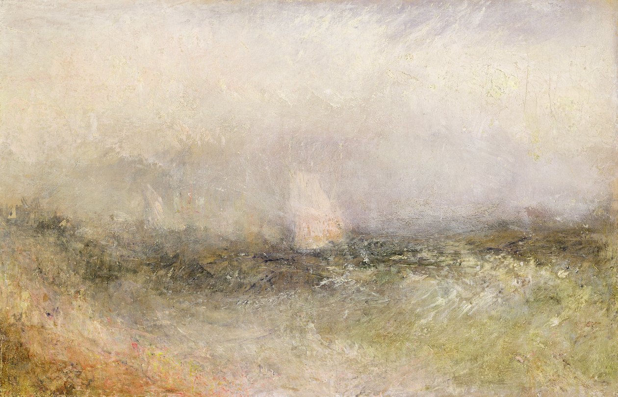 Off the Nore：Wind and Water、1840-5（キャンバスに油を塗った紙に油彩） 作： ジョセフ・マロード・ウィリアム・ターナー
