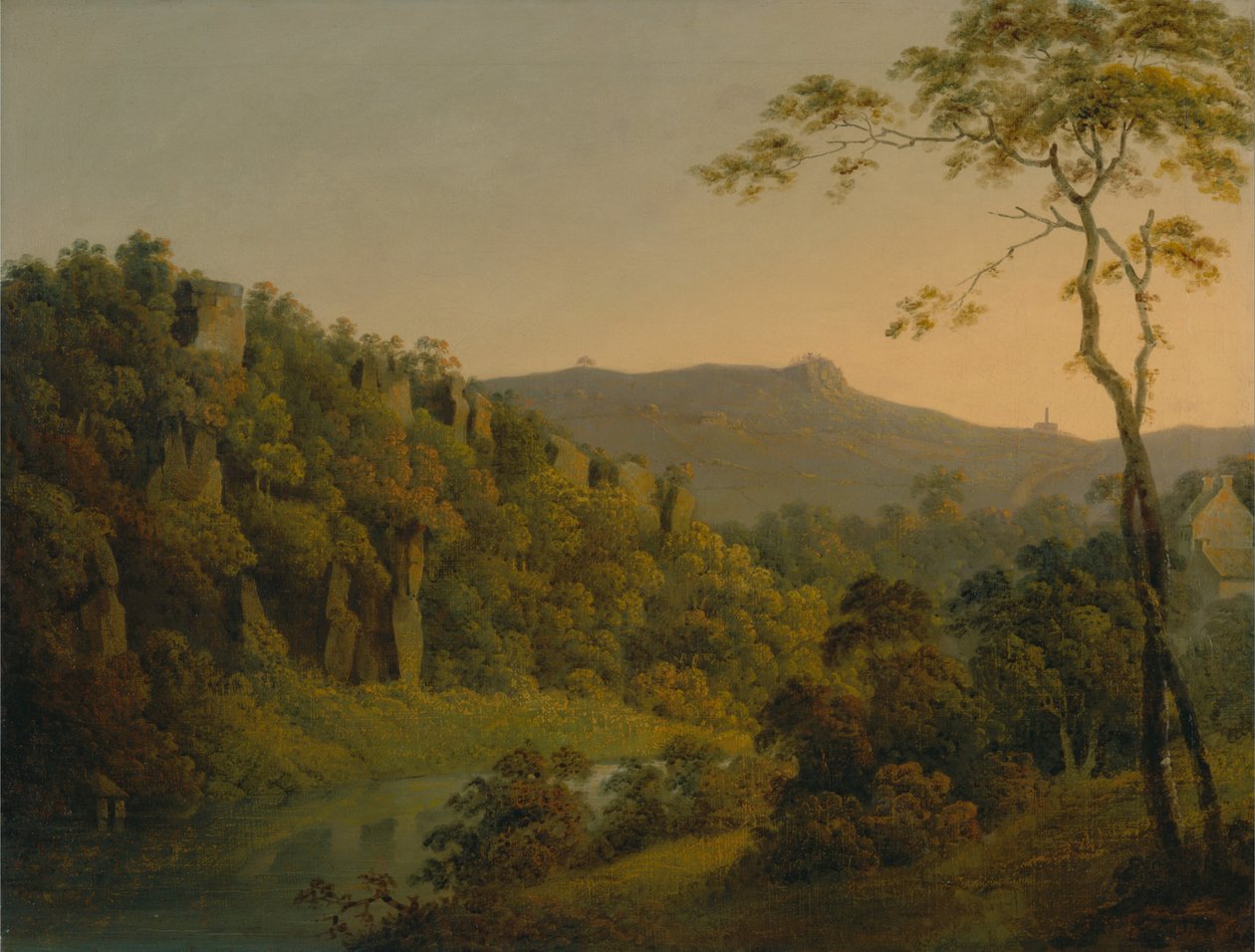 Matlock Dale、Black Rock Escarpmentに目を向ける 作： ダービーのジョセフライト