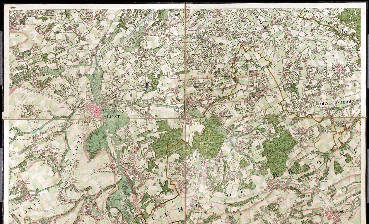 Aelst ou Alostの地図-アールスト、ベルギー 作： ジョゼフ・ジャン・フランソワ