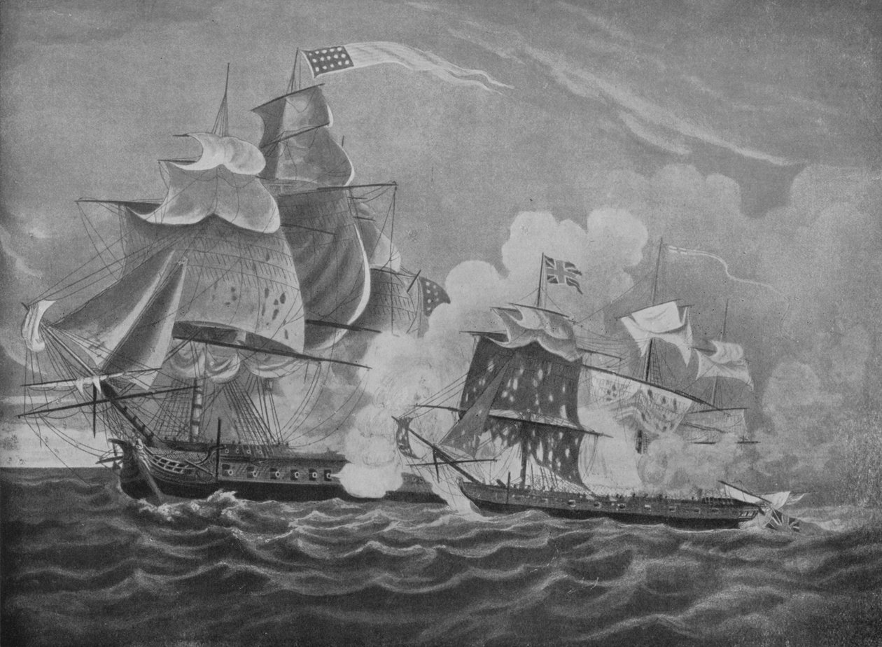 大統領とリトルベルト、c1812 作： ジョセフ・カートライト