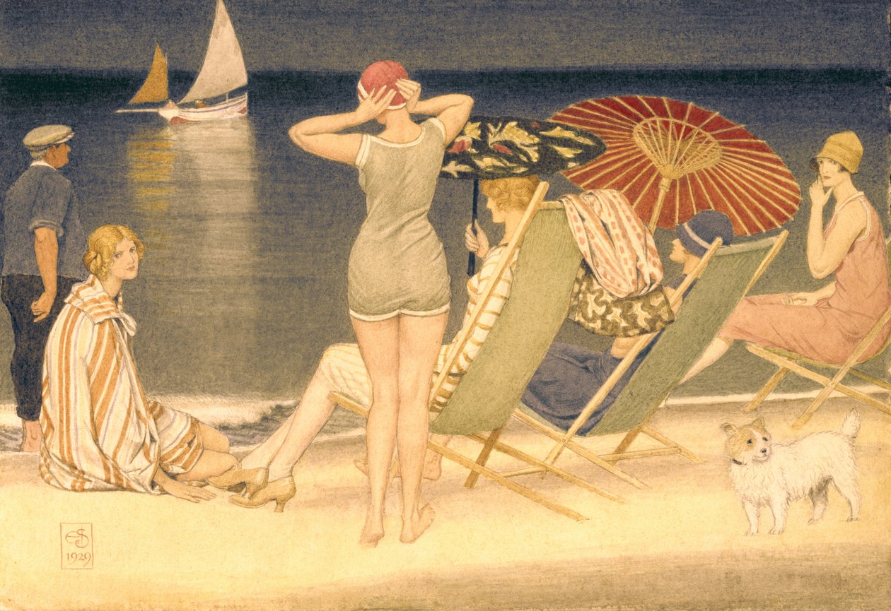 パラソル、1929（紙にトイレ） 作： ジョセフエドワードサウソール