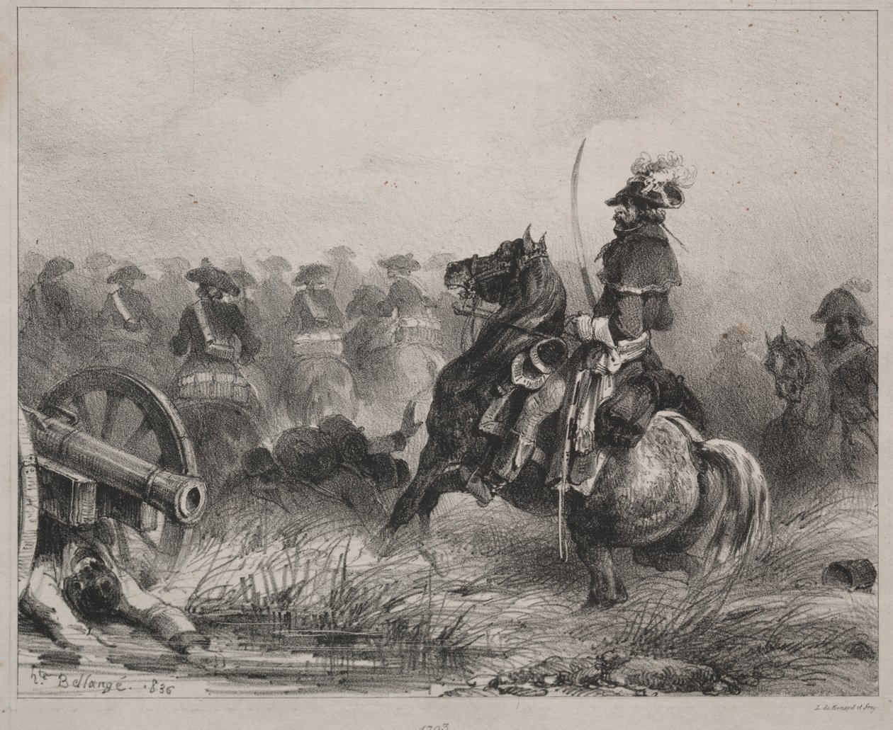 騎兵シーン、1836。 作： ジョセフ・ルイ・ヒポリット・ベランジュ