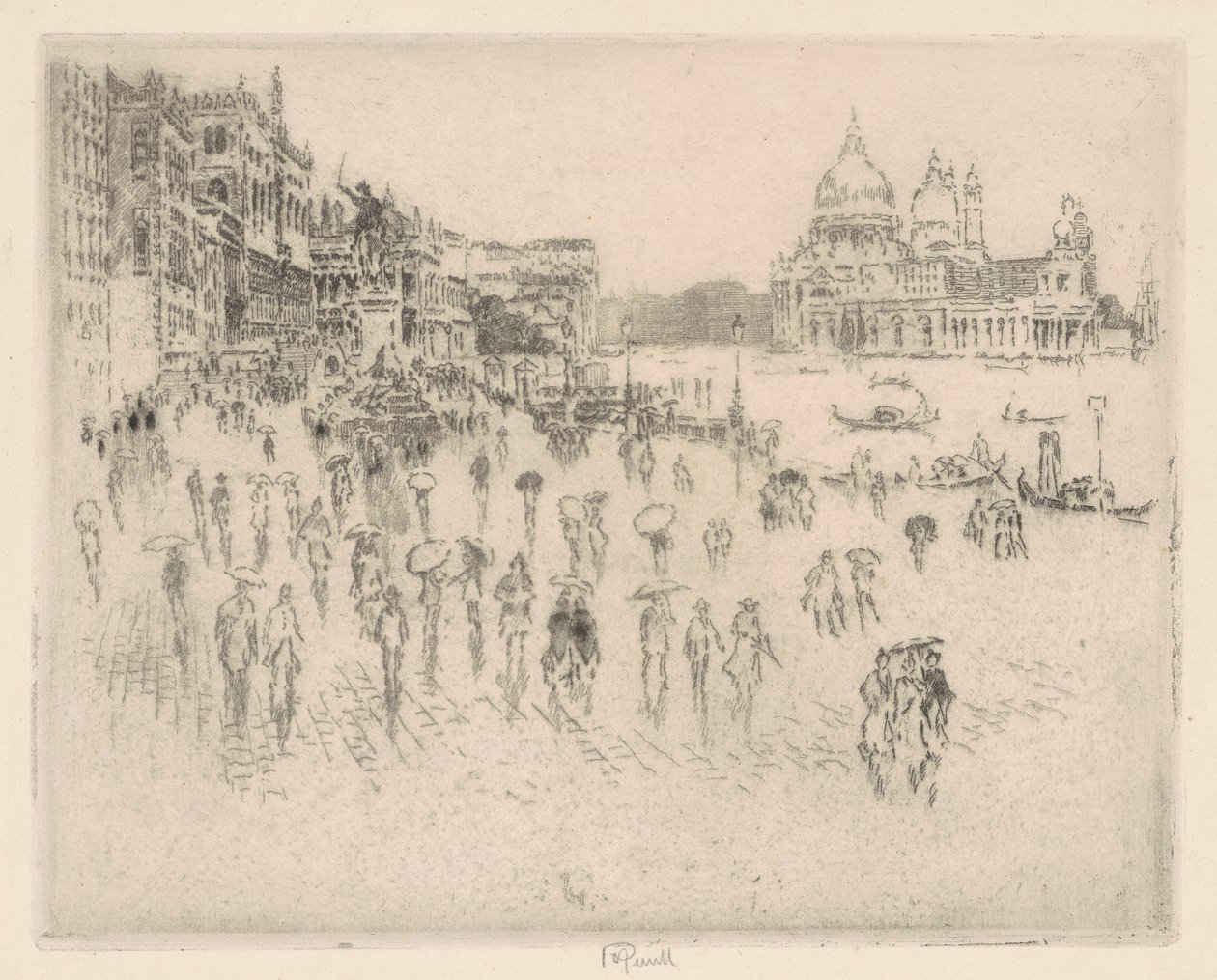 ペネルの窓から見たリーヴァ号（1883年）。 作： ジョセフ・ペネル