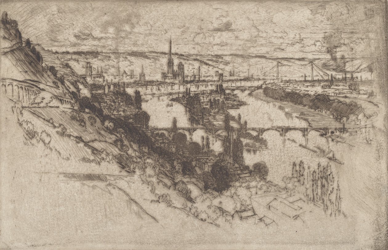 Rouen, from Bon Secours, 1907. 作： ジョセフ・ペネル