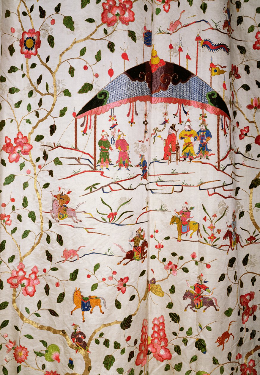 アラベスクテキスタイルデザイン、c.1720（刺繍） 作： ジョシュア・モリス