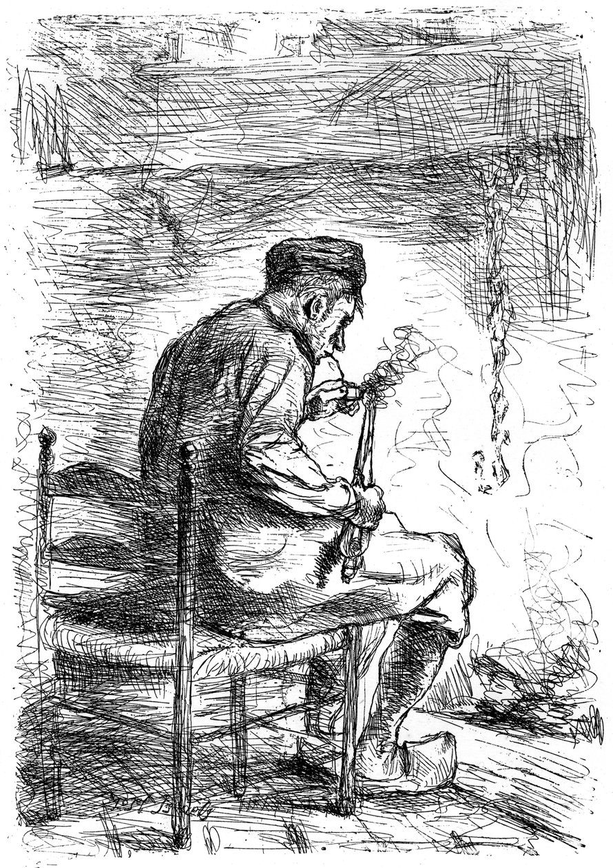 喫煙者、c1880-1882 作： ジョゼフ・イスラエル