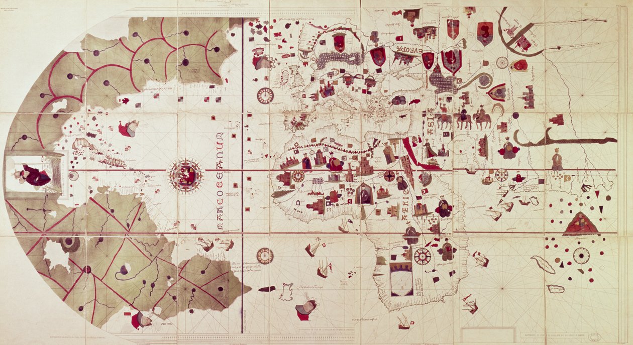 古い世界と新しい世界の地図、1500年頃 作： ファン・デ・ラ・コーサ