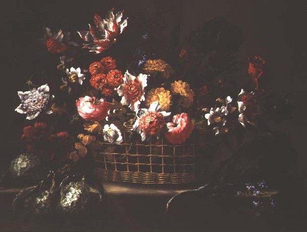 花のバスケット、1665 作： フアン・デ・アレラノ