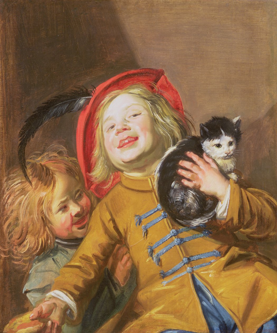 猫と子供を笑う、1629 作： ジュディス・レイスター