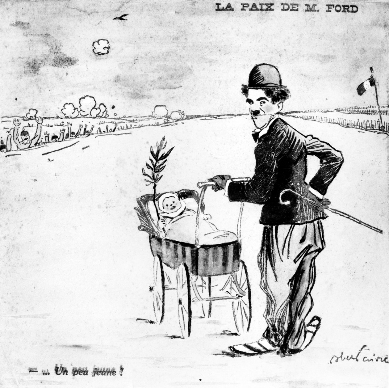 「ミスターフォードの平和」、新聞の表紙の似顔絵、「L&39;Echo de Paris」、1915年12月19日 作： ジュール・アベル・ファイブル