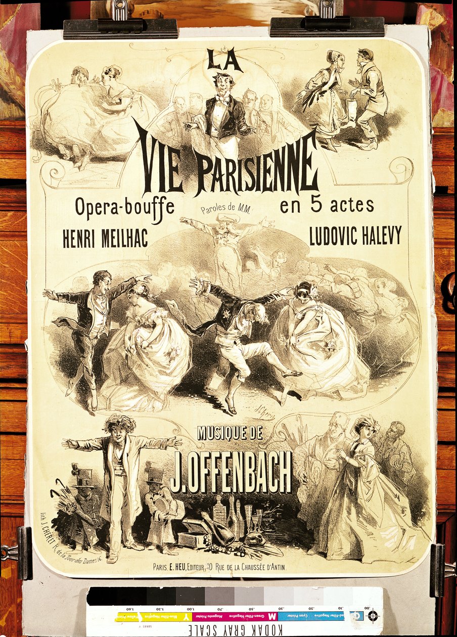 ジャックオッフェンバッハ（1819-90）1886年のオペレッタ「ラヴィパリジェンヌ」の広告ポスター 作： ジュール・チェレット