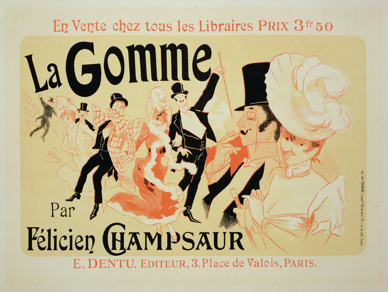 Felicien Champsaurによるポスター「La Gomme」の複製 作： ジュール・チェレット