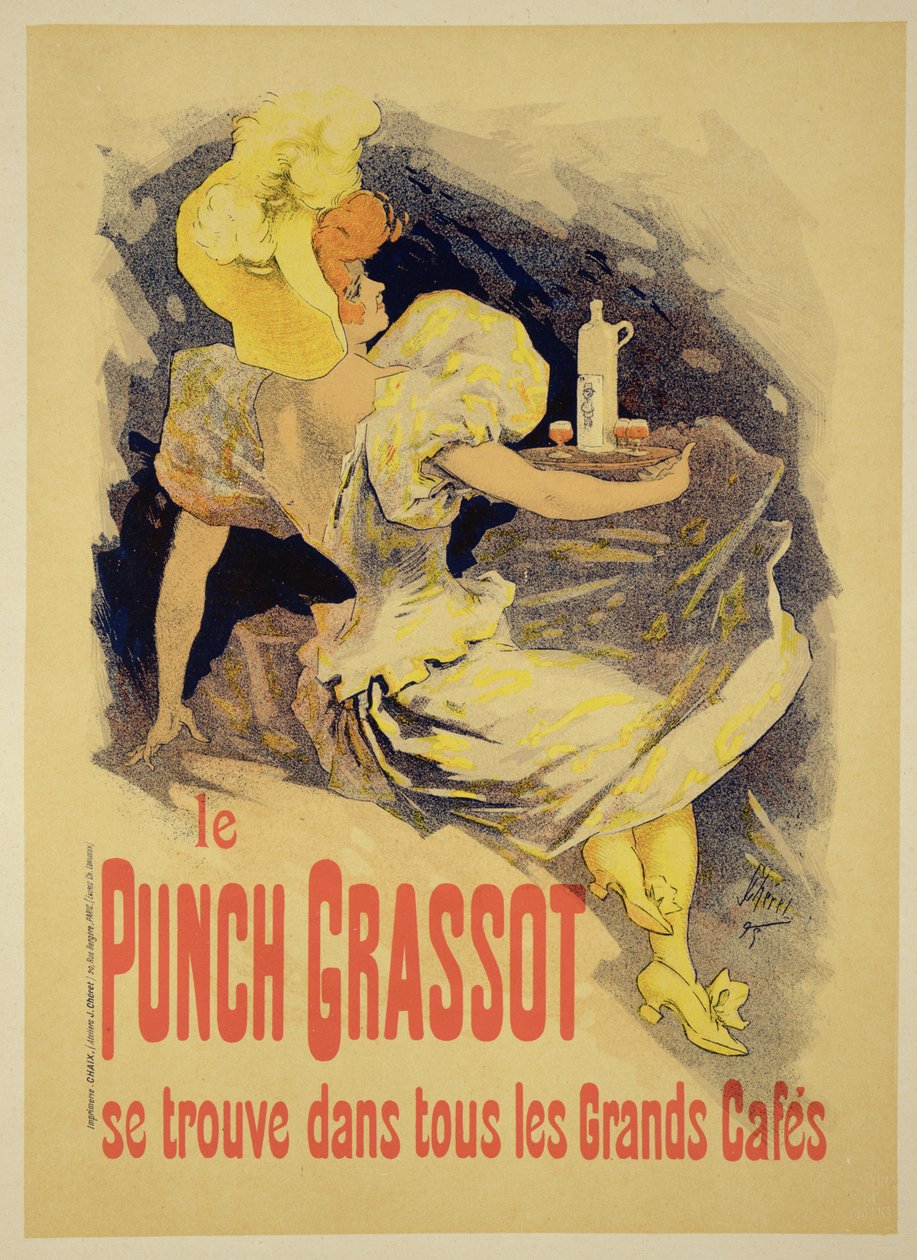 「パンチグラッソ」のポスター広告の複製、1895 作： ジュール・チェレット