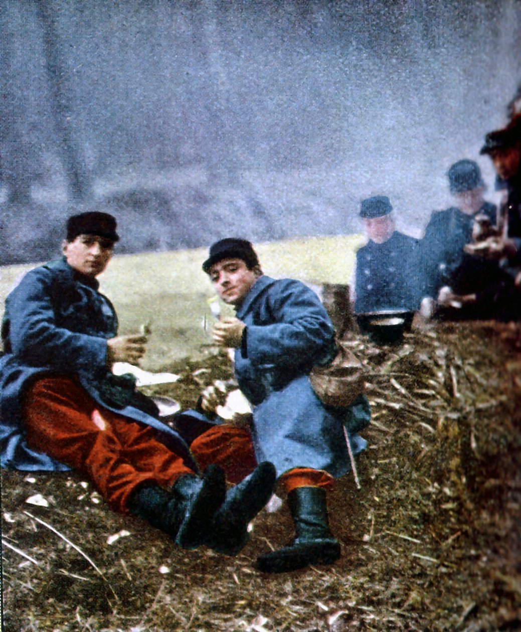 フランスの兵士、1914年9月、マルヌ（オートクローム） 作： ジュール・ジェルヴェ・コートテルモント