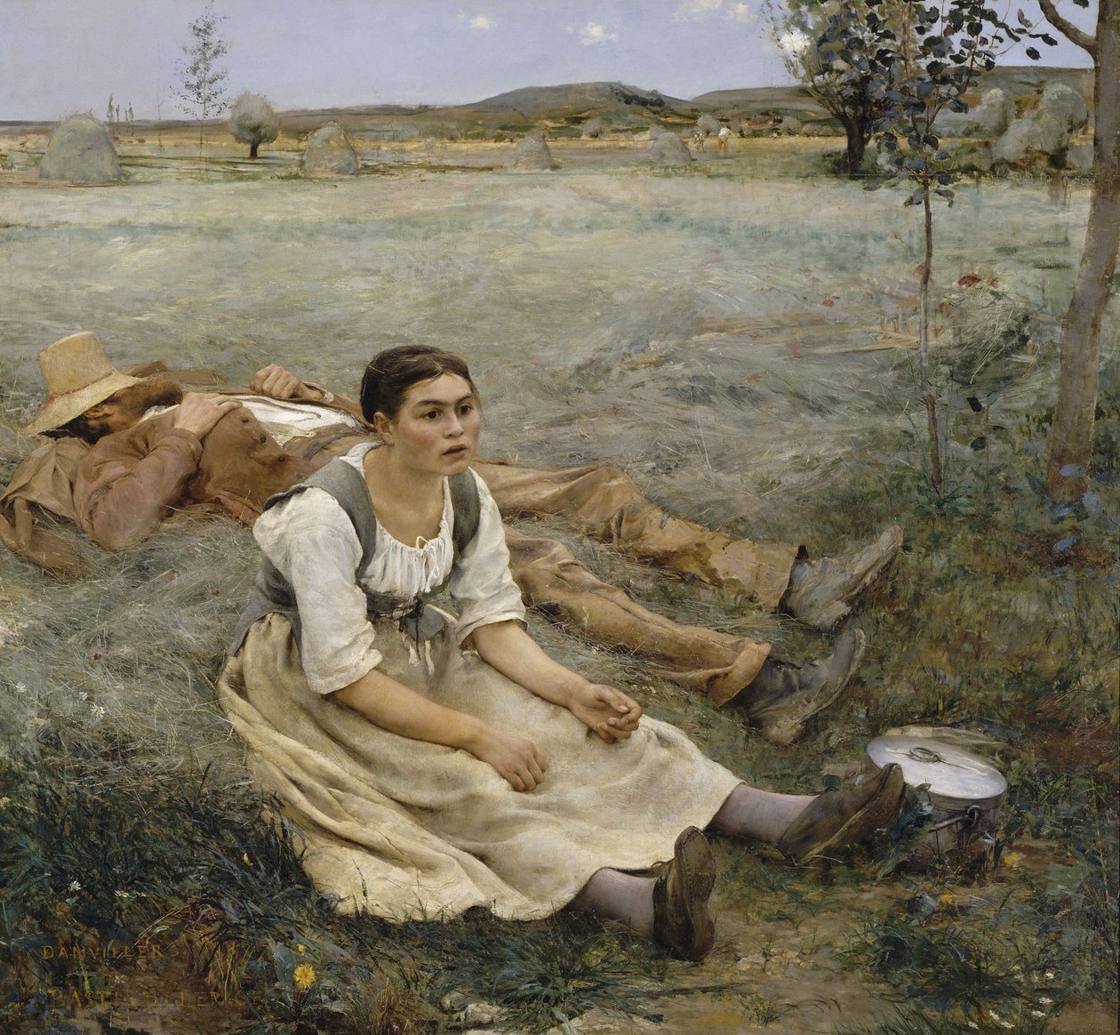 フランス語：Les foins Hay Making 作： ジュール・バスティアン・ルパージュ