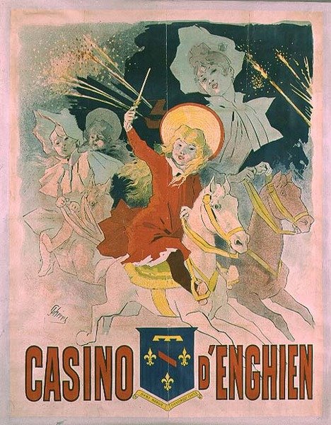 カジノデンギエンの広告ポスター、1898年 作： ジュール・チェレット