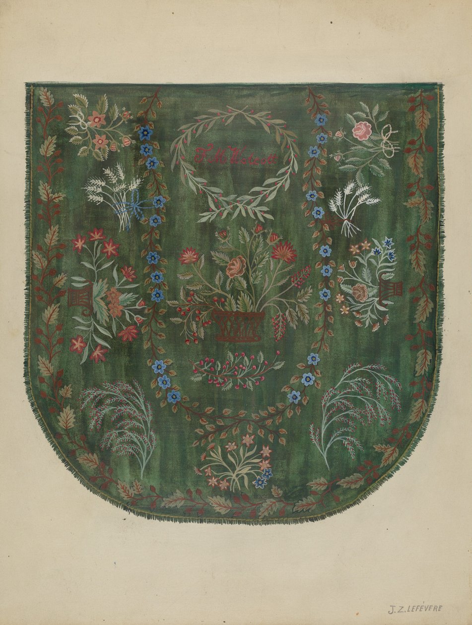 Embroidered Coverlet、1936年頃。 作： ジュール・レフェヴェレ