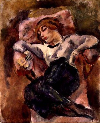 眠るヘルミーヌ・ダヴィッド 1916年頃（油彩・キャンバス） 作： ジュール・パスシン