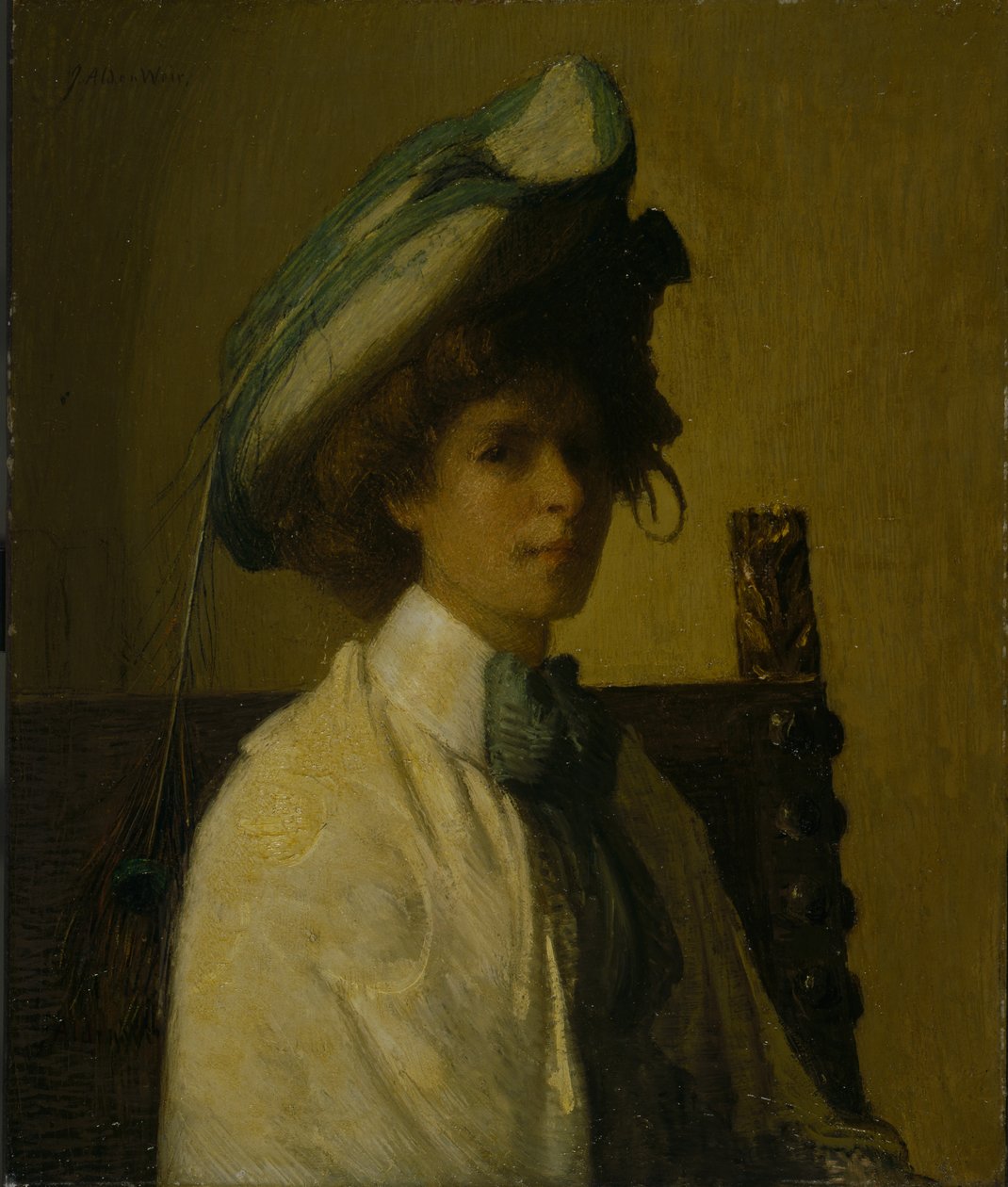 孔雀の羽、c.1907-08 作： ジュリアン・オールデン・ウィアー